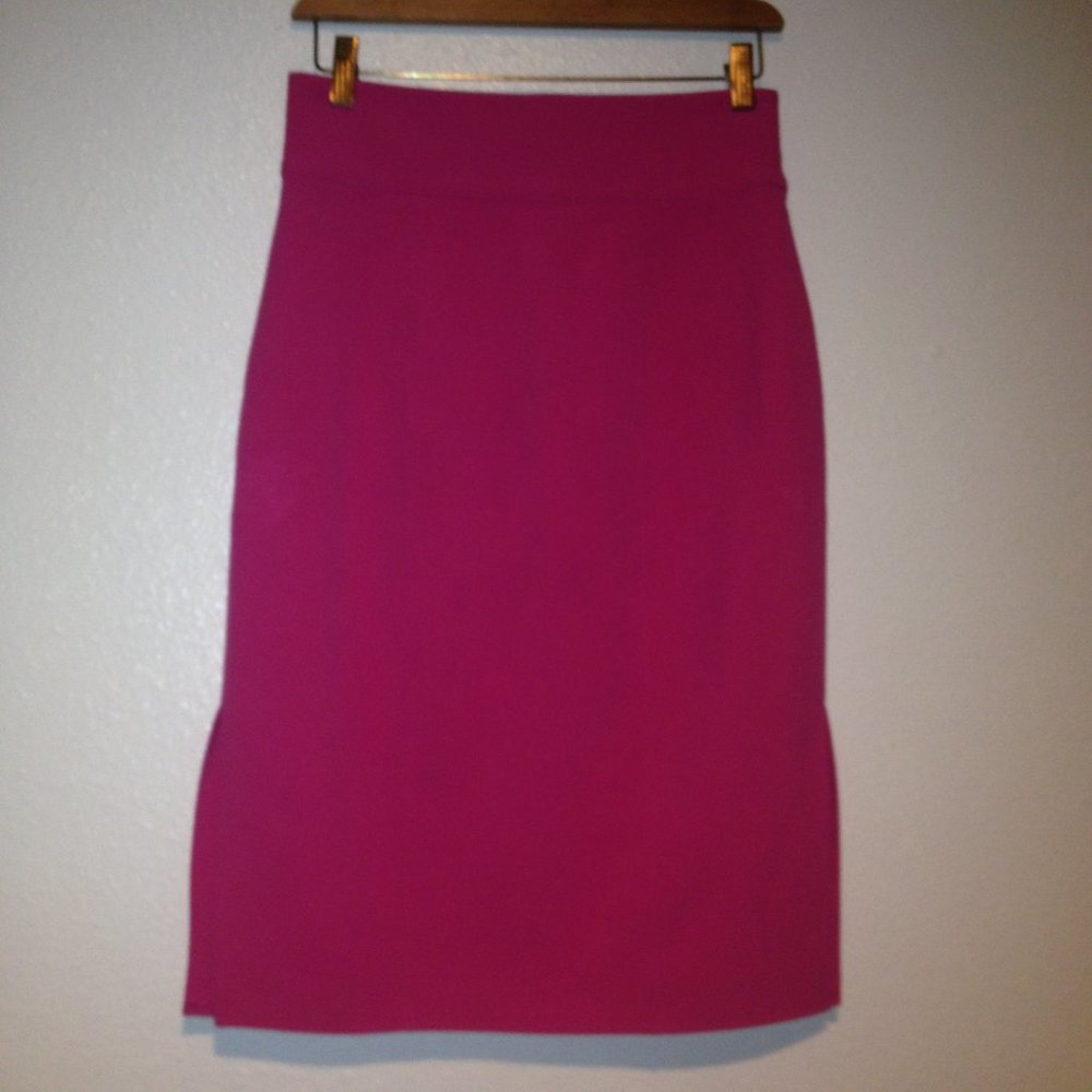 Leith Pink Side Slits Pencil Skirt